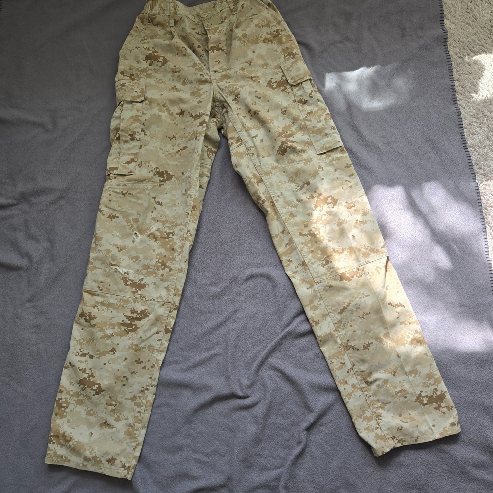 USMC Combat Utility Trousers Mens 28x35 Tan MARPAT Desert Camo Cargo Pants
